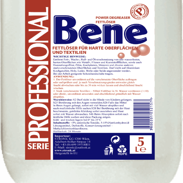 BENE Professional grease remover pallets 5L canister