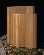 Premium cutting board without juice groove, large oak