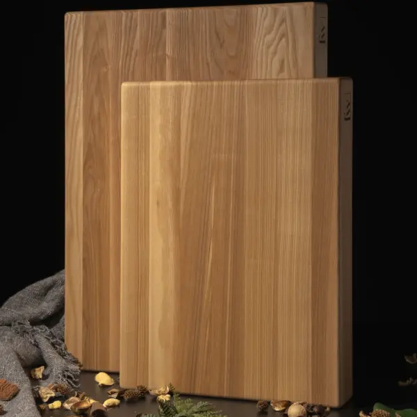 Premium cutting board without juice groove, large oak