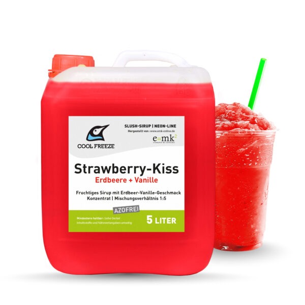 SLUSH SYRUP ICE CREAM STRAWBERRY KISS (STRAWBERRY-VANILLA) AZO-FREE 5 LITER NEON LINE